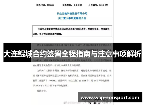 大连鲲城合约签署全程指南与注意事项解析